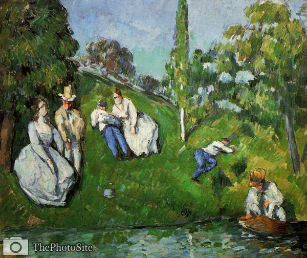 Couples Relaxing by a Pond Paul Cezanne - Click Image to Close