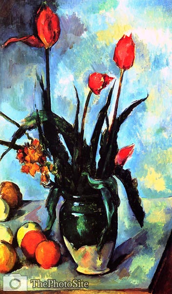 still life, vase with tulips Paul Cezanne - Click Image to Close