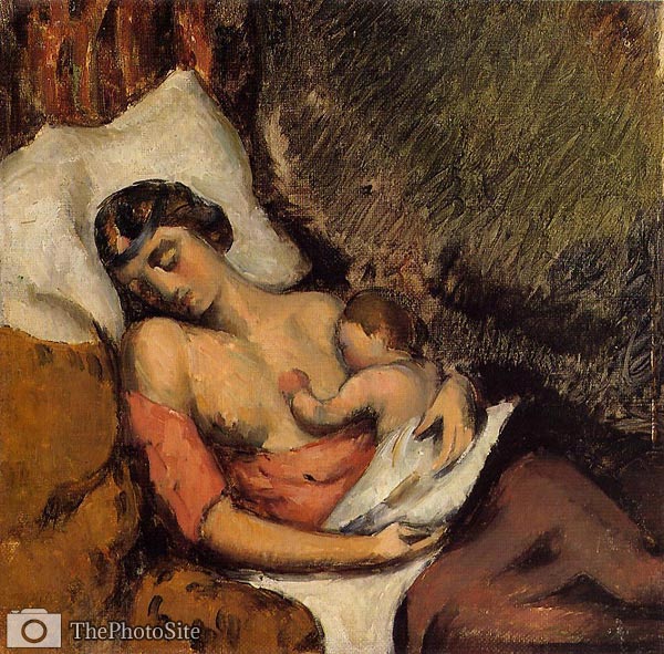 Hortense Breast Feeding Paul Paul Cezanne - Click Image to Close
