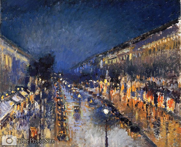 The boulevaerd Montmartre at night Camille Pissarro - Click Image to Close
