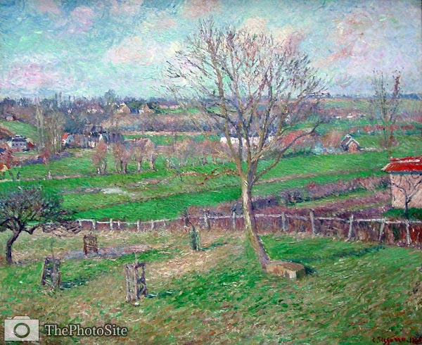 Field and the Great Walnut Tree in Winter, Eragny, 1885 Camille - Click Image to Close
