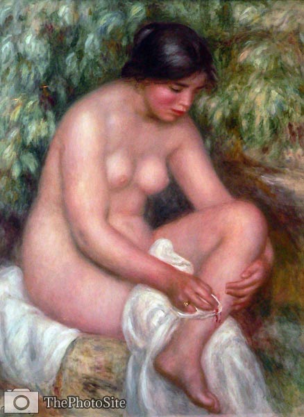 Bathing girl tending a wound Renoir - Click Image to Close