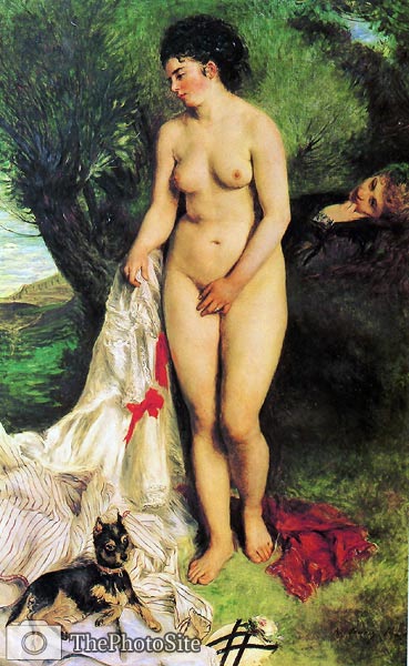 Bather with a Terrier Pierre-Auguste Renoir - Click Image to Close