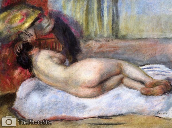 Sleeping Nude with Hat (also known as Repose) Renoir - Click Image to Close