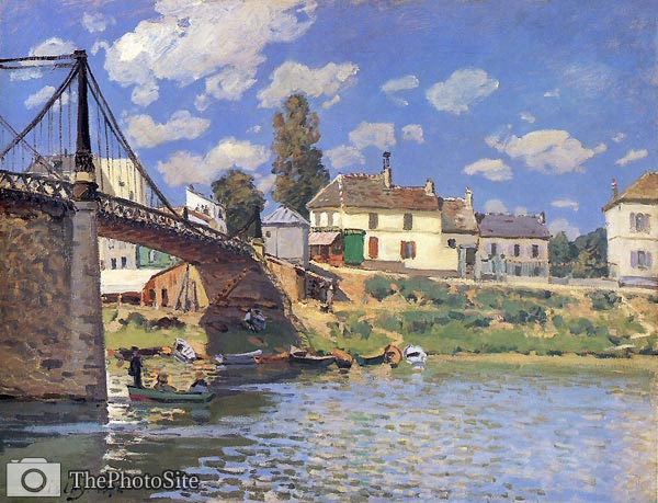 Bridge at Villeneuve-la-Garenne Alfred Sisley - Click Image to Close