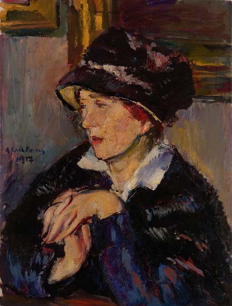 Woman with a Dark Hat - Click Image to Close