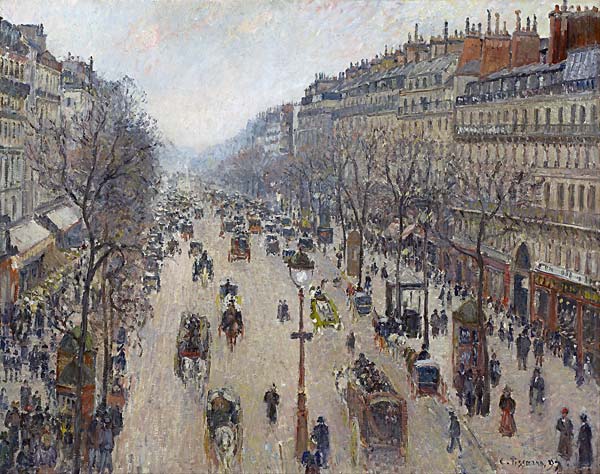 Boulevard Montmartre, morning, cloudy weather - Click Image to Close