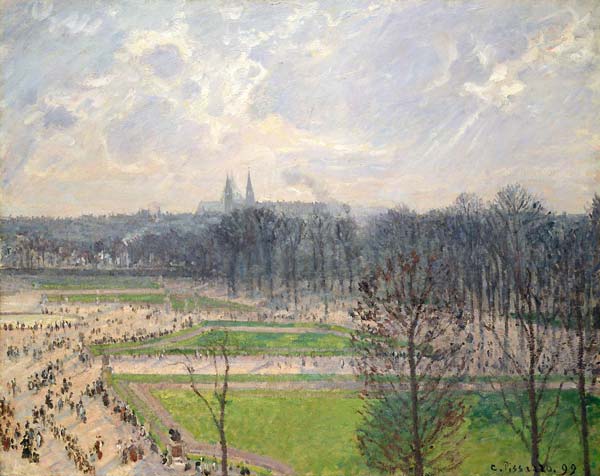 The garden of the Tuileries on a winter afternoon - Click Image to Close