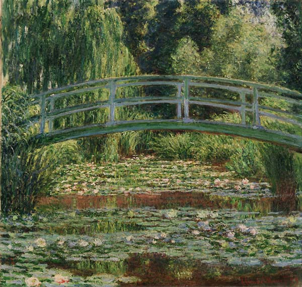 The Japanese Footbridge and the Water Lily Pool, Giverny - Click Image to Close