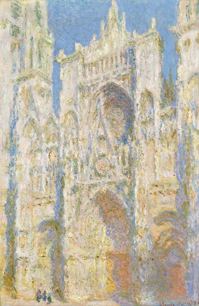 Rouen Cathedral, West Facade, Sunlight - Click Image to Close