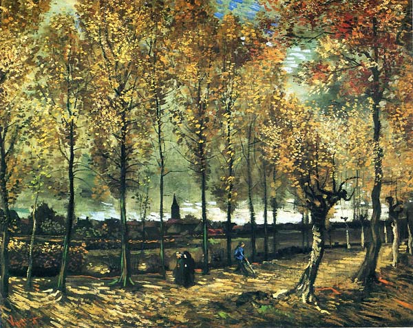 Lane with poplars - Click Image to Close