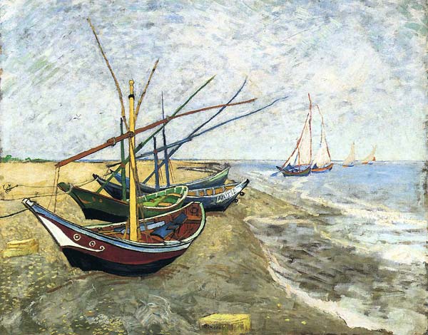 Fishing boats on the beach at saintes maries - Click Image to Close