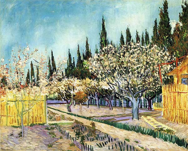 Orchard in Blossom - Click Image to Close