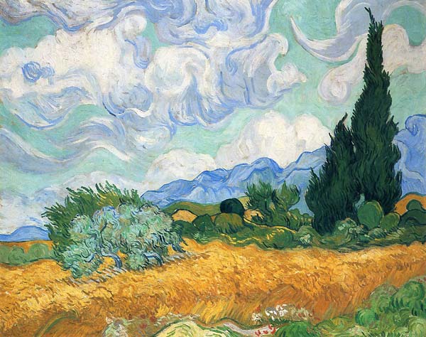 Wheat Field with Cypresses - Click Image to Close