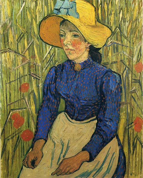 Young Peasant Woman With Straw Hat - Click Image to Close
