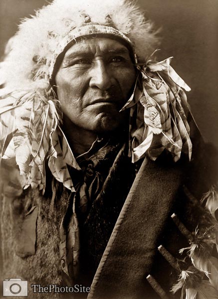 Bread, an Apsaroke Native American Indian in headdress - Click Image to Close