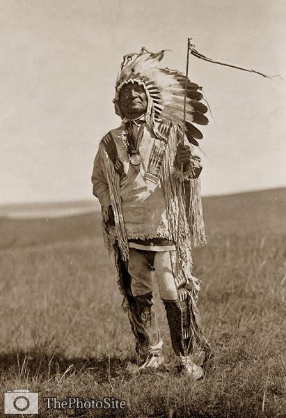 Sitting Bear American Indian Arikara chief in full regalia - Click Image to Close