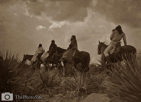 Before the storm Apache Indians on Horseback - Click Image to Close