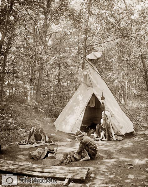 Camp Flying Eagles Wyndygoul, a Teepee and Indians - Click Image to Close