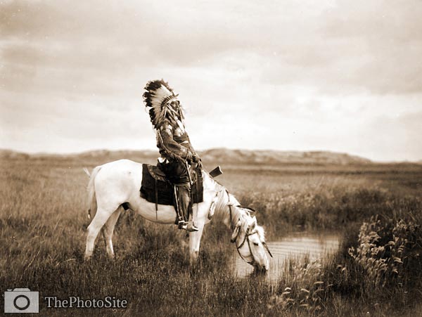 Oglala man (Red Hawk) Indian on Horse - Click Image to Close