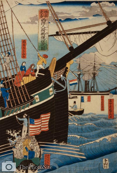 Sadahide Utagawa Western Traders American French ships - Click Image to Close