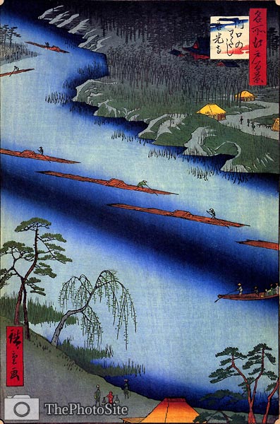 The Kawaguchi Ferry and Zenkoji Temple Ando Hiroshige - Click Image to Close