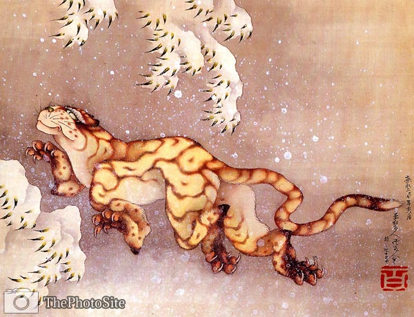 Tiger in the Snow Katsushika Hokusai - Click Image to Close