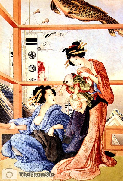 Breast Feeding Katsushika Hokusai - Click Image to Close