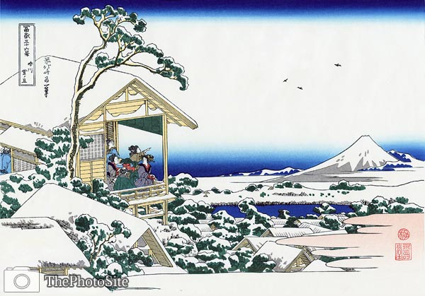 Snow Covered Mt Fuji Katsushika Hokusai - Click Image to Close