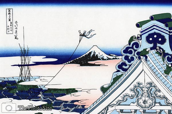 Kite Flying in View of Mount Fuji Katsushika Hokusai - Click Image to Close