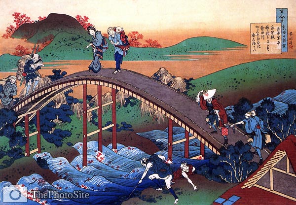 Japanese People, Drum Bridge Katsushika Hokusai - Click Image to Close