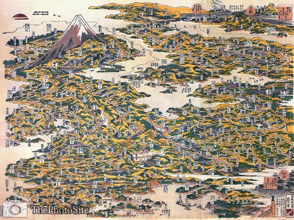 Map of the Tokaido Road Katsushika Hokusai - Click Image to Close