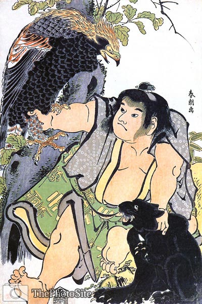 Kintaro and the Wild Animals Katsushika Hokusai - Click Image to Close