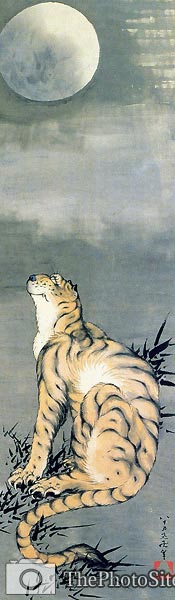 Tiger Looking to the Moon Katsushika Hokusai - Click Image to Close