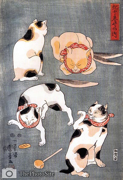 Cats Playing Utagawa Kuniyoshi - Click Image to Close