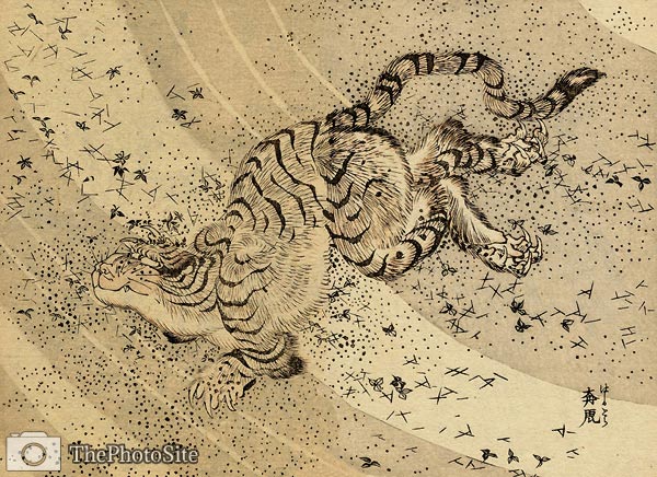 Running Tiger Katsushika Hokusai - Click Image to Close