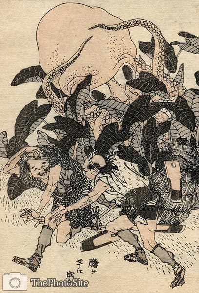 Potato farmers are being caught by an angry octopus Katsushika H - Click Image to Close