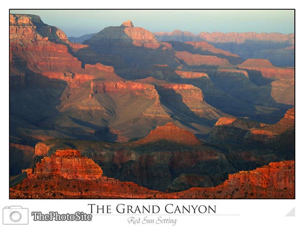 The Grand Canyon: Red Sun Setting - Click Image to Close