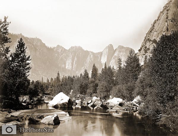 Yosemite Valley, Stream and Trees, California 1865 - Click Image to Close