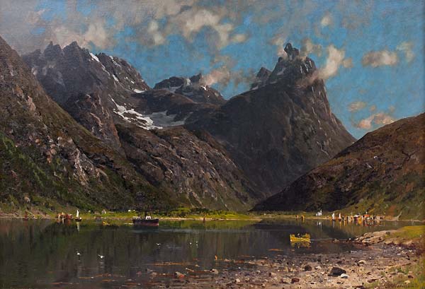 A Norwegian fjord scene - Click Image to Close