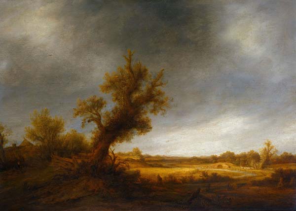 Landscape with an old oak - Click Image to Close