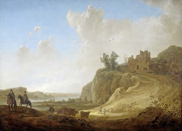 Mountainous landscape with the ruins of a castle - Click Image to Close