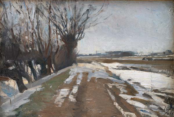 Winter Landscape. Utterslev near Copenhagen - Click Image to Close