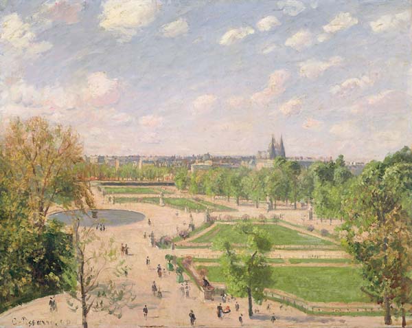 The garden of the tuileries on a spring morning - Click Image to Close