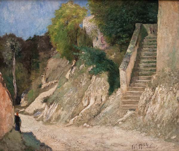 A Steep Ascent in Montigny sur Loing - Click Image to Close