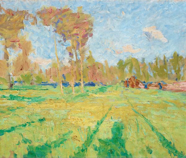 Landscape with poplars - Click Image to Close