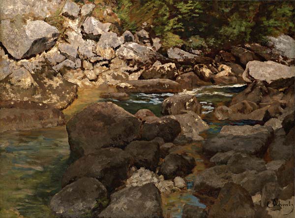 Mountain Stream with Boulders - Click Image to Close