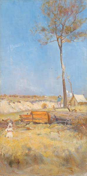 Under a southern sun (Timber splitter's camp) - Click Image to Close