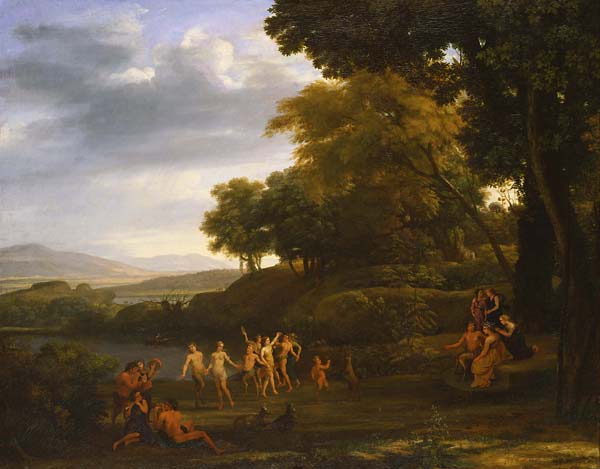 Landscape with Dancing Satyrs and Nymphs - Click Image to Close