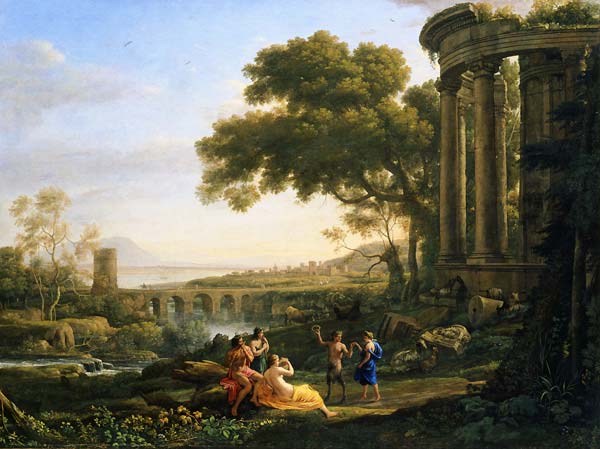 Landscape with Nymph and Satyr Dancing - Click Image to Close